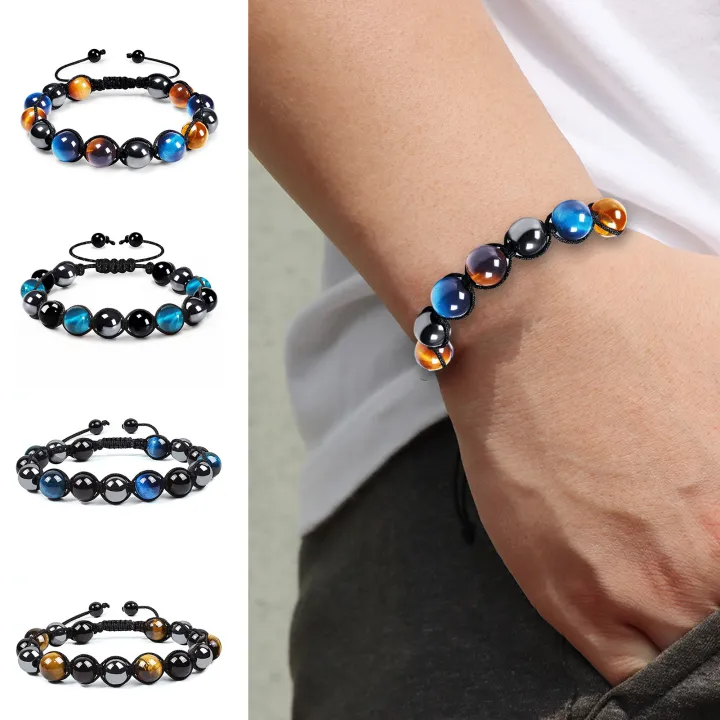Glossy%20Beads%20Bracelet%20Adjustable%20Lace-up%20Unisex%20Faux%20Tiger%20Eye%20Healing%20Bracelet%20Party%20Supplies%20-%20Image%202