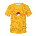 Pokemon Pikachu Charizard 3D Summer Fashion Cartoon T-shirt Anime Pokémon Hip-Hop Casual Children Short Sleeves Boys And Girls. 