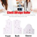 1:3 Cloth Design Ruler Transparent French Curve Ruler Measure Ruler Design Ruler Pattern Making for Doll Sewing Tool. 