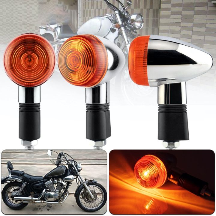 2PCS Motorcycle Front Turn Signal Amber Blinker Indicator for Suzuki Bandit 250 400 74A/75A/77A for Yamaha XV250