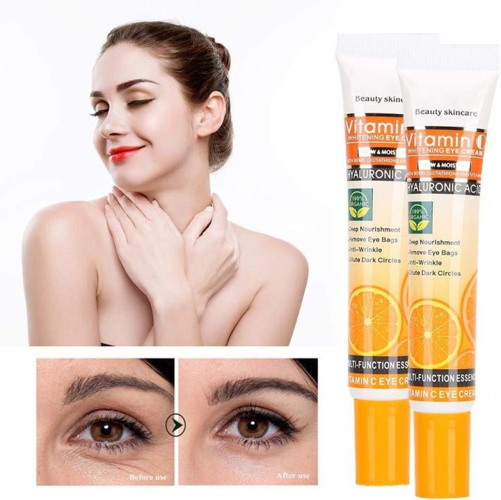 Vitamin C Eye Cream Anti-Wrinkle Dark Circles Removal Moisturizing Eye Cream, Reduces Wrinkles