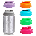 6 Pack Can Protector Lid or Covers Reusable Silicone Beverage Can Lids for Standard Soda/Beverage/Beer Cans with Resealable Nozzle. 