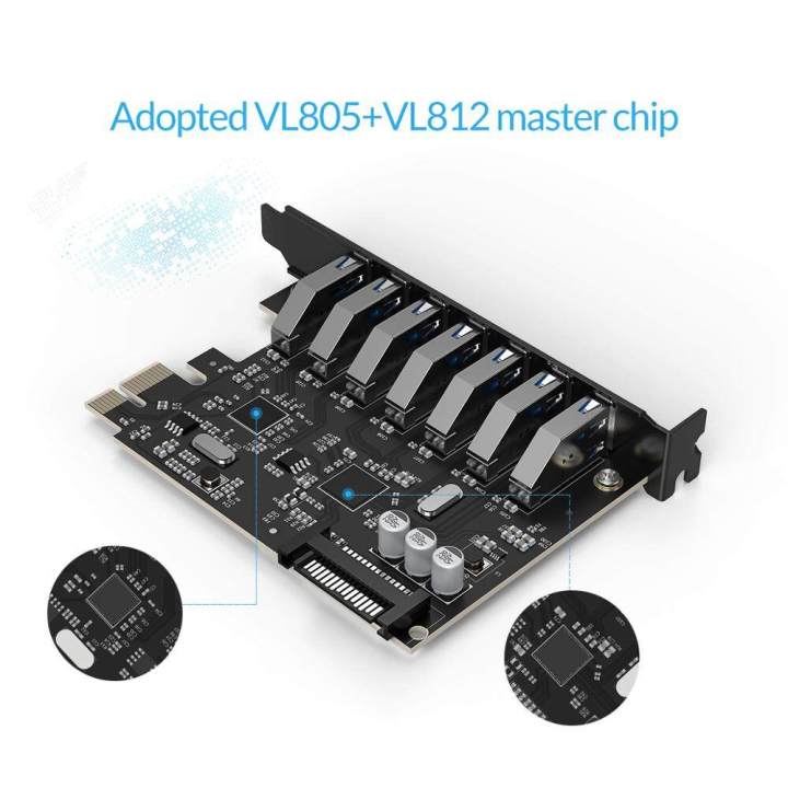 ORICO%20SuperSpeed%207%20Port%20USB%203.0%20PCI-E%20Express%20Card%20with%20a%2015pin%20SATA%20Power%20Connector%20PCIE%20Adapt%20-%20Image%202