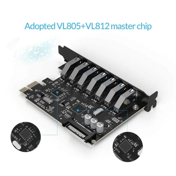 ORICO%20SuperSpeed%207%20Port%20USB%203.0%20PCI-E%20Express%20Card%20with%20a%2015pin%20SATA%20Power%20Connector%20PCIE%20Adapt%20-%20Image%202