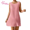 Muses Mall Polyester Sun Protection Clothing Sun Protection Beach Dress Backless Sleeveless Bikini Cover-up for Women Women Swim Cover-up. 