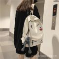 ins Women's High School Embroidered Backpack for College Students Casual Back Space Men's Backpack Simple Schoolbag Thorn Boys ）. 