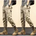 Summer Overalls Men's American Retro Trendy Jogger Pants Men's Welding Wear-Resistant Anti-Scald Loose Casual Pants1/2. 