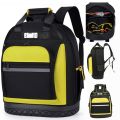 Multifunctional Large Capacity Tool Backpack Waterproof Wear-resistant Heavy Duty Tool Organizer with Hard Bottom Thickened Electrician Tool Bag. 