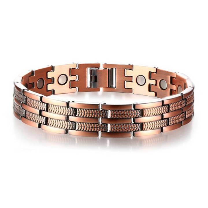 Mens Elegant Pure Copper Magnetic Therapy Link Bracelet Pain