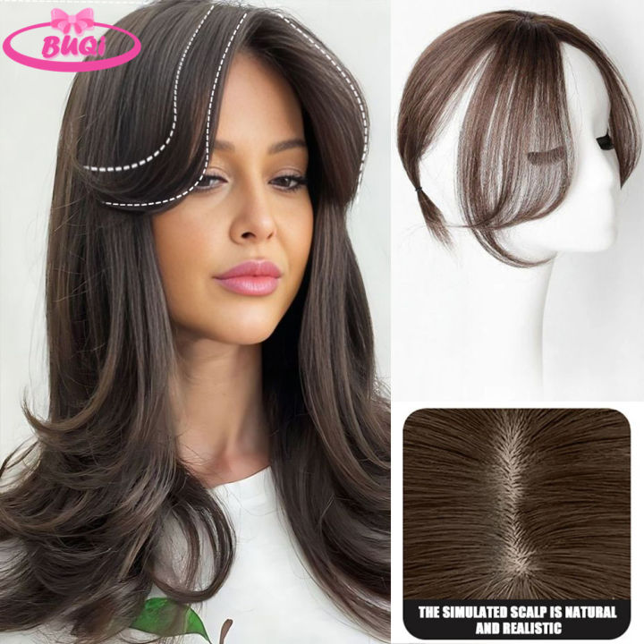 BUQI Synthetic 3D Bangs Clip-In Hair Extension Natural Hair Fringe Topper Bangs Invisible Clourse Hairpieces For Women