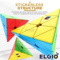 Pyraminx Pyramid 3X3X3 Triangle Cube 3X3 High Speed Stickerless Puzzle Cube Game Toy, Multicolor, Kids and Professionals. 