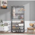 5-Layer Multifunctional Shoe Rack Organizer with Coat & Hat Hanger. 