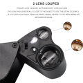 30X 60X Illuminated Jewelers Loupe Magnifier Foldable Jewelry Magnifier Magnifier with Bright LED Lighting for Gems. 
