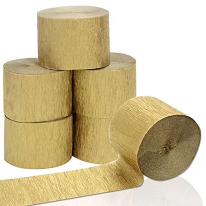 8 Rolls Fall Crepe Paper Streamers – Black, Orange, Gold & Blush For Thanksgiving & Halloween Party Decor (82 Ft Each)