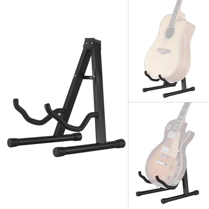 Folding A-Frame Stand for Acoustic and Electric Guitars with Secure Lock V-Shape Portable Guitar Stand - Mandolin Stand, Ukulele Stand, Violin Stand
