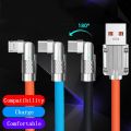 120W 6A Super Charge Cable TypeC Quick Charge Liquid Silicone Data Cable Type C Interface 180° Rotatable Cord for Samsung iPhone. 