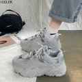 【FOOT SOFA】Women' Sneakers Thick Bottom Platform Vulcanize Casual Chunky Running Shoes for Woman Autumn Winter Female. 