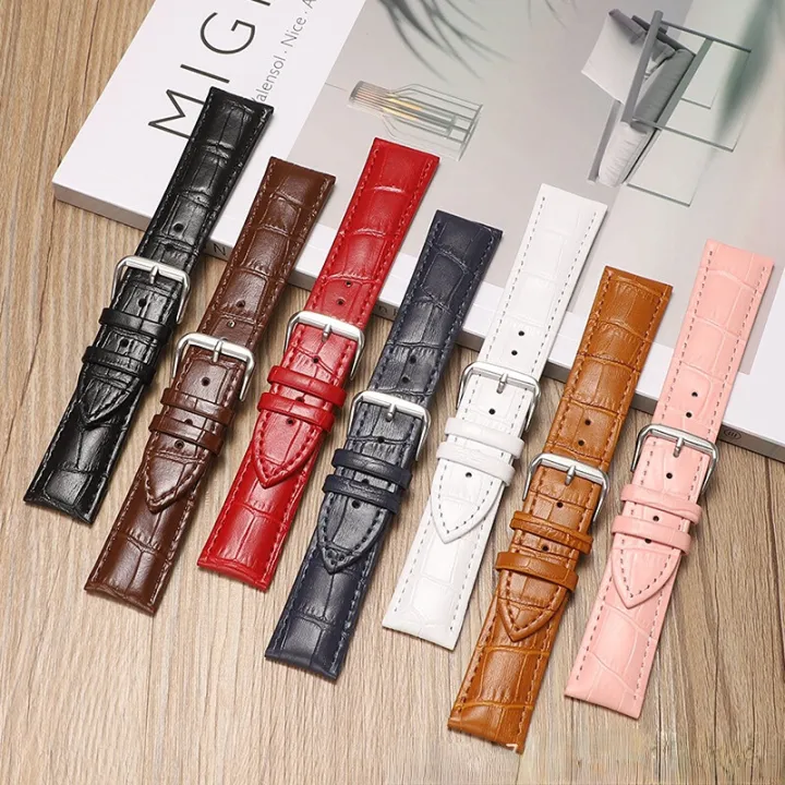 18%2020%2022%2024mm%20Width%20Quick%20Release%20Colorful%20Genuine%20Leather%20Strap%20Men%20Women%20Black%20Red%20Watchband%20Flat%20Head%20Universal%20Watch%20Accessories%20-%20Image%205