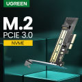 UGREEN PCIE NGFF to M2 Adapter NVMe NGFF M.2 PCI Express Adapter 32Gbps PCI-E Card x4/8/16 SSD Computer Expansion Cards. 
