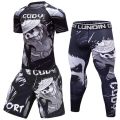 【13 S】 Boxing Set Compression Rashguard BJJ Kickboxing Tight T-shirts Muay Thai MMA Fitness Sportsuit. 