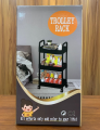 3 LAYER STORAGE TROLLEY, RACK WITH CASTOR WHEELS, ROLLING CART MEATAL TROLLEY. 