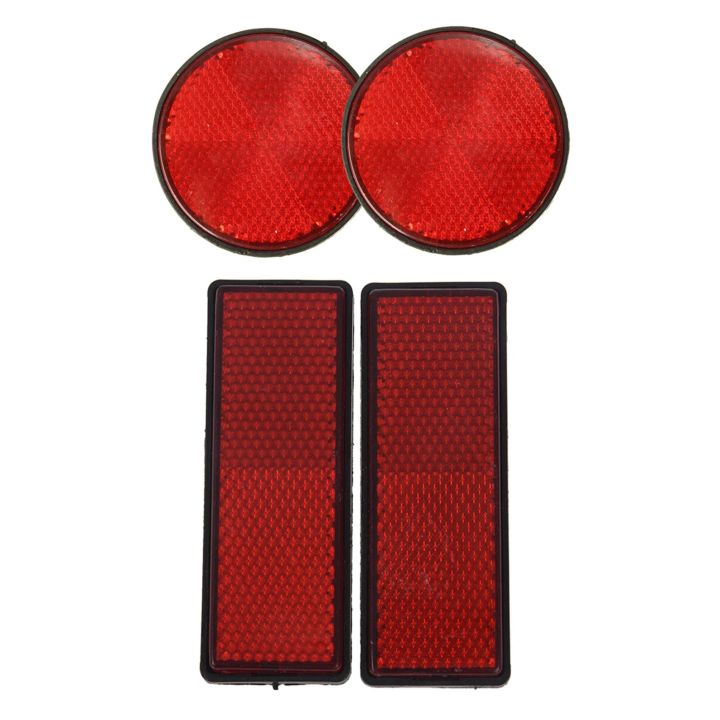 2-Pack Round Red Reflectors - Universal Fit For Motorcycles, ATVs, Dirt Bikes