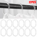 12Pcs/Box Shower Curtain Hook C Shape Bendable Curtain Pole Ring Bath Drape Bathroom Accessory. 