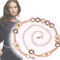 Round Metal Chain Belt for Women Elegant Gold Silver Color Long Belt Dress Jeans Decorative Chain Straps Waistband. 