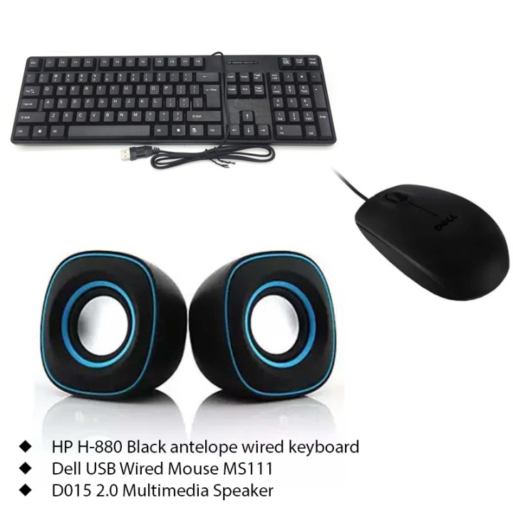 Computer Accessories Combo Pack - ( 2.0 Multi Media Speaker/USB Wired ...