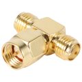 SMA Male to Two SMA Female Triple T RF Adapter Connector 3 Way Splitter NEW. 