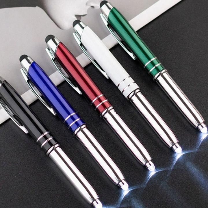 High Quality With LED Light Multi-function Pen Metal 3-in-1 Capacitive Pen Writing Supplies Tool Pen School Office