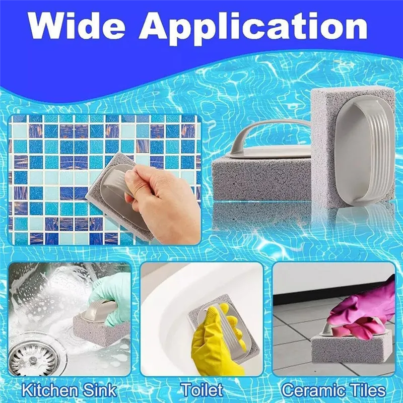 Clear Pool Blocks 5PCS Hand-Held Pools Pumice Stone, Pool Cleaning Blocks with Handle ...