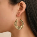 1 Pair Flower Shape Hollow Drop Earrings Alloy Geometrical Piercing Women Dangle Earrings Fashion Jewelry. 