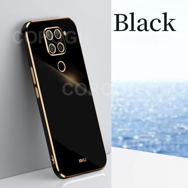 For Xiaomi Redmi Note 9 Back Cover Luxury 6D Plating Square Frame Shiny Case Camera Lens Protection Soft Silicone Mobile Phone Cases