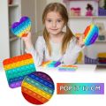 Rainbow Push Pop Its Bubble Fidget Sensory Toy, Unicorn Bubble Popping Fidget Toy, Fidget Popper Stress Relief and Anti-Anxiety Tools for Boys Girls Kids Adults. 