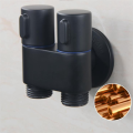 1 Piece 1 In 2 Out Diverter Angle Valve Dual Control Bathroom Faucet For Self-Cleaning (Black). 