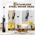 Handheld Electric Milk Frother with 2 Heads,Coffee Whisk Foam Mixer with USB Rechargeable 3 Speeds, Foam Maker Blender A. 