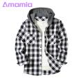 Men Flannel Shirt Men's Hooded Plaid Shirt Coat for Daily Wear Stylish Long Sleeve Drawstring Top for School Home Fall Spring Fashion Cotton Flannel Shirt. 