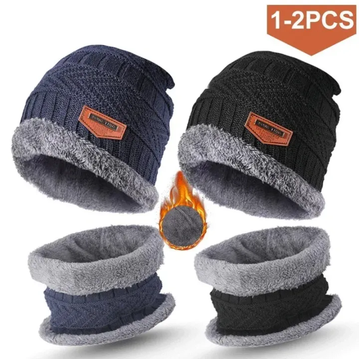 ICE%20CAP%20Winter%20Men's%20Beanie%20Knitted%20Hat%20Winter%20Hat%20Beanie%20Hat%20Women's%20Thick%20Fleece%20Collar%20Scarf%20Hat%20Balaclava%20Face%20Mask%20Hat%20-%20Image%205