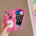 Dengfeierru Stereoscopic Cute Cartoon Panda Bear Phone Case For iPhone Sales promotion 11 12 13 14 15 Pro Max/Pro Silicone Soft Back Cover. 