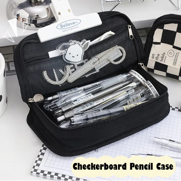 Kawaii%20Checkerboard%20Pencil%20Case%20Lattice%20Large%20Capacity%20Pencil%20Bag%20for%20girls%20Stationery%20box%20Canvas%20Estuche%20Multifuncional%20Lapices%20-%20Image%202