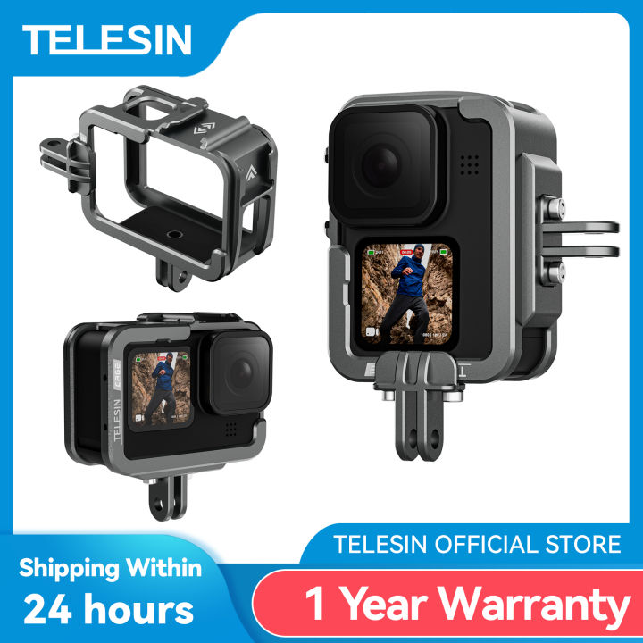 TELESIN Aluminium Alloy Frame Case For GoPro 9 10 11 12 Double Clod ...