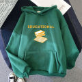 Educational Hoodies Letter Graphic Sweatshirt Hooded Y2k Clothes Women Aesthetic Winter Tops Men Long Sleeve Casual Streetwear. 