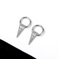 Qingwen Hot Selling Men's Titanium Steel Earrings Earrings Retro Wild Circle Triangle Earrings Jewelry. 