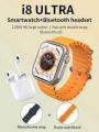 i8 Ultra Earphones Big 2.0 Infinite Display 49mm Smart Watch. 