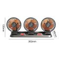 Car Fan 360° Adjustable 3 Head Air Fan Automotive Electric Fan USB/12V/24V Fan 2 Speeds Car Silent Fan For Home Desk Office CarUSB Fan. 