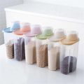Food Storage Box Plastic Clear Dry Food Container with Pour Lids. 
