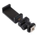 1/4 Screw Tripod Cold Shoe Head with Mobile Phone Clip Universal SLR Camera Holder. 