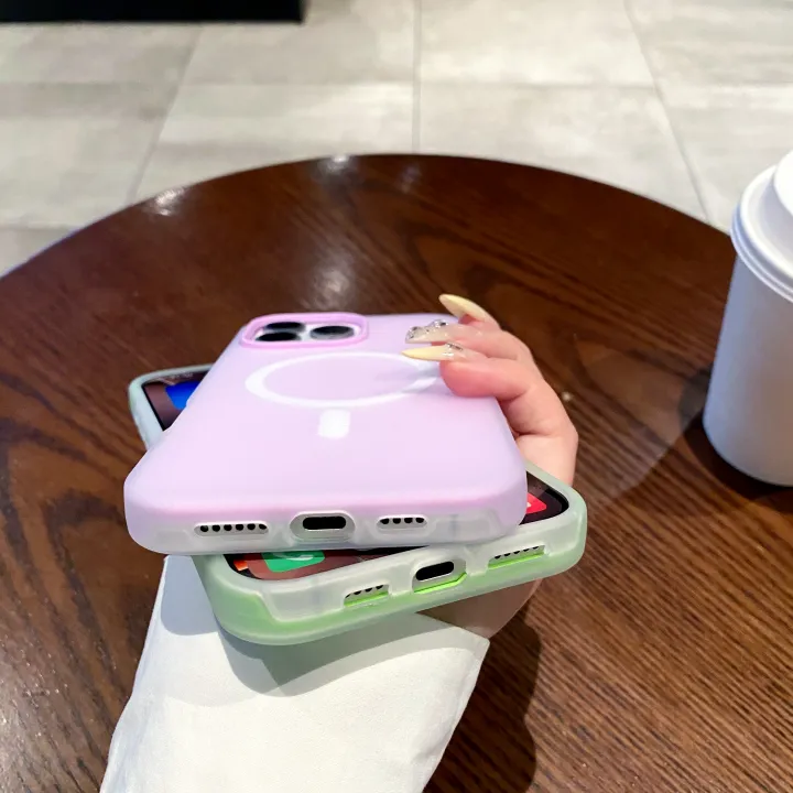 HOCE%20Candy%20Color%20Magnetic%20Phone%20Cases%20For%20iPhone%2017%2016%2015%2014%2013%2012%2011%20Pro%20Max%20Plus%2017%20Air%20MagSafe%20Case%202%20in%201%20Matte%20Back%20Soft%20Cover%20-%20Image%206