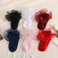 Candy Color Princess Girls Frilly Sock For Party Dance Children's Sock With Lace Soft Kids School Socks Ruffles Baby Socken. 